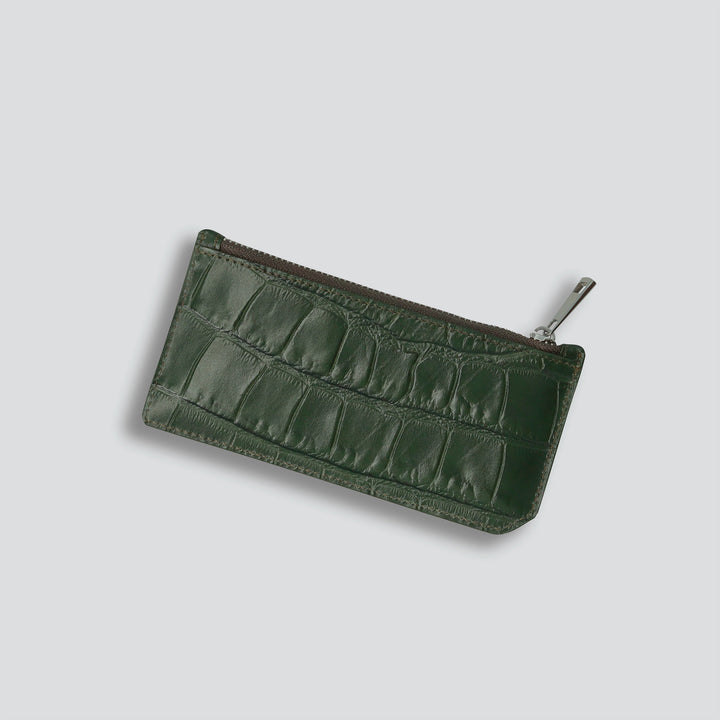 Cardholder - soft croco british green
