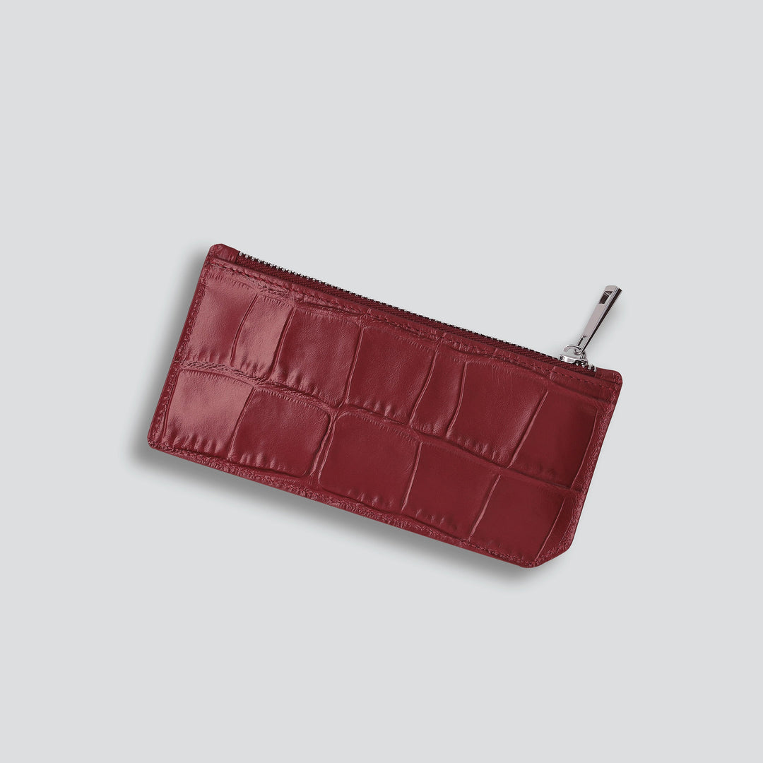 Cardholder - soft croco dahlia red