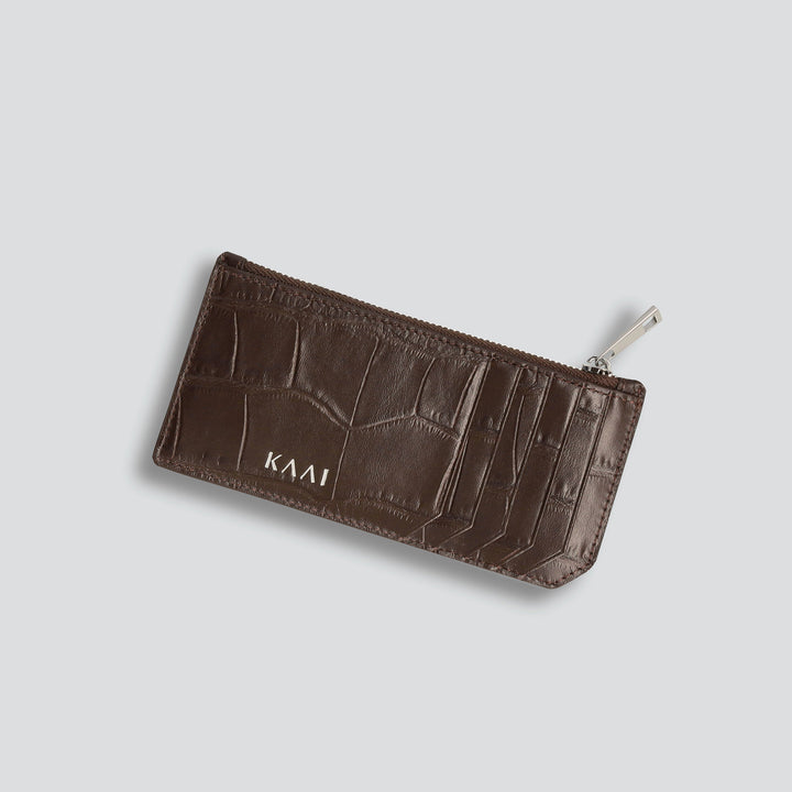 Cardholder - soft croco espresso
