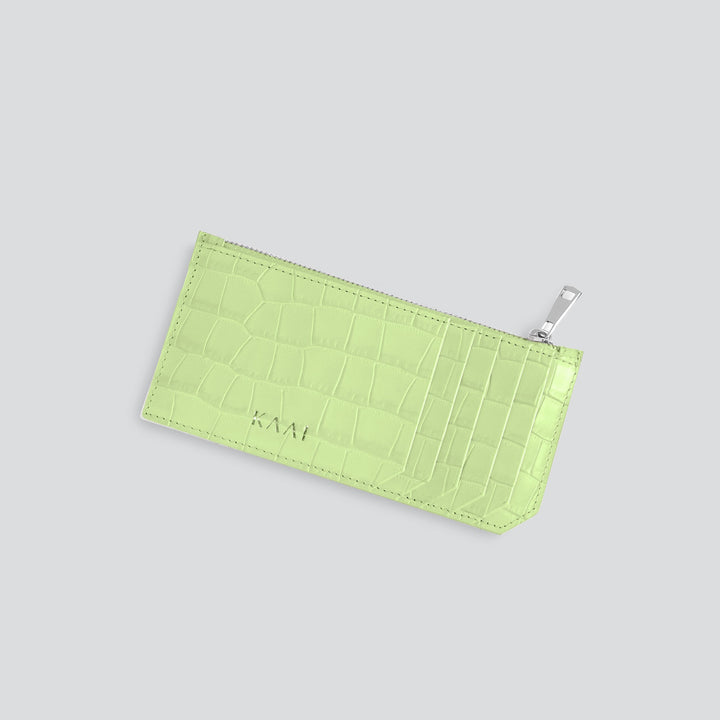 Cardholder - croco lime green