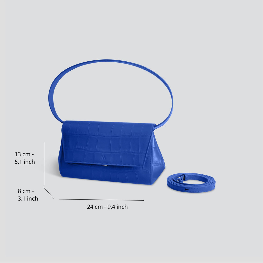 Ikon Clutch - soft croco electric blue
