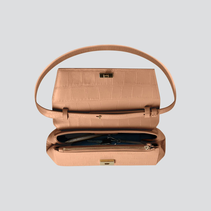 Ikon Clutch - soft croco cappuccino