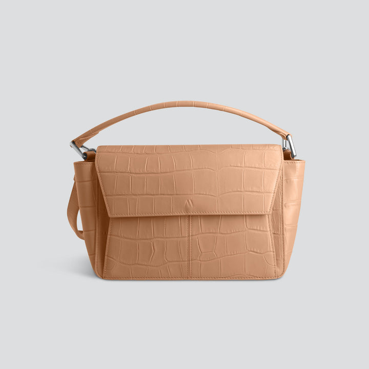 Ikon Shoulder Bag - soft croco cappuccino