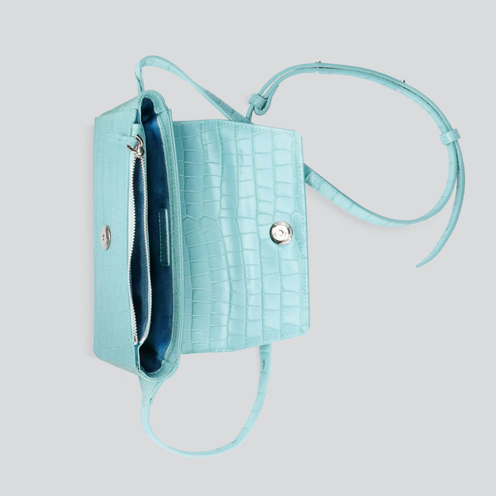 Ikon Belt Bag - croco pale turquoise