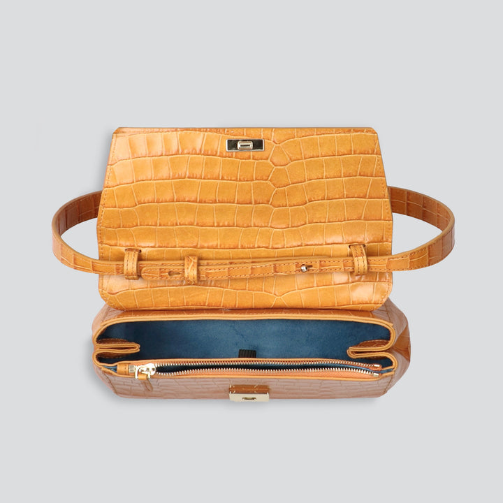 Ikon Clutch - croco apricot