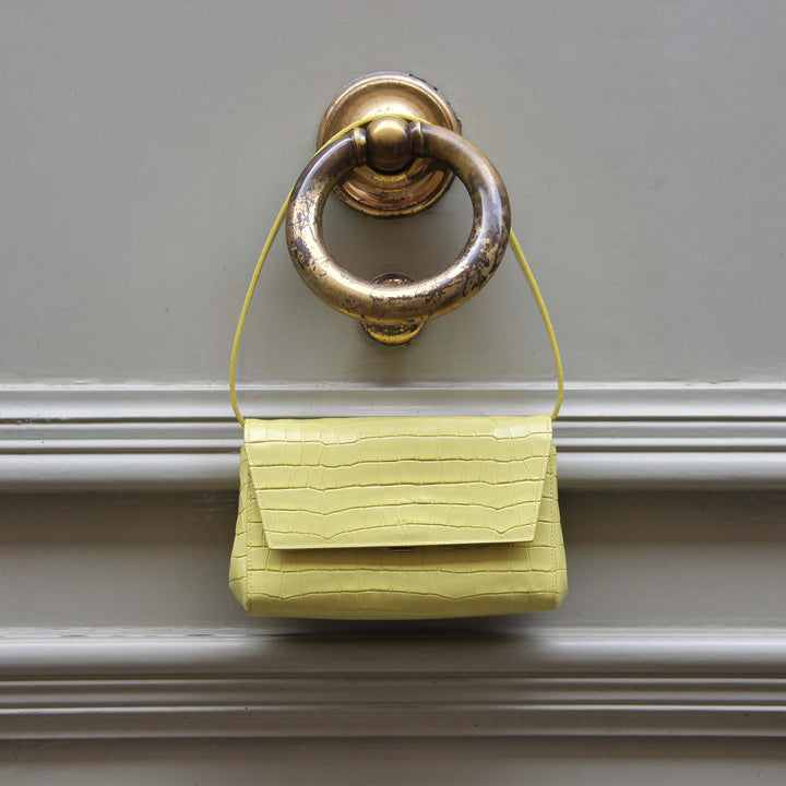 Ikon Clutch - croco lemon yellow