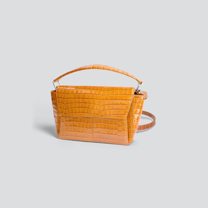 Ikon Shoulder Bag - croco apricot