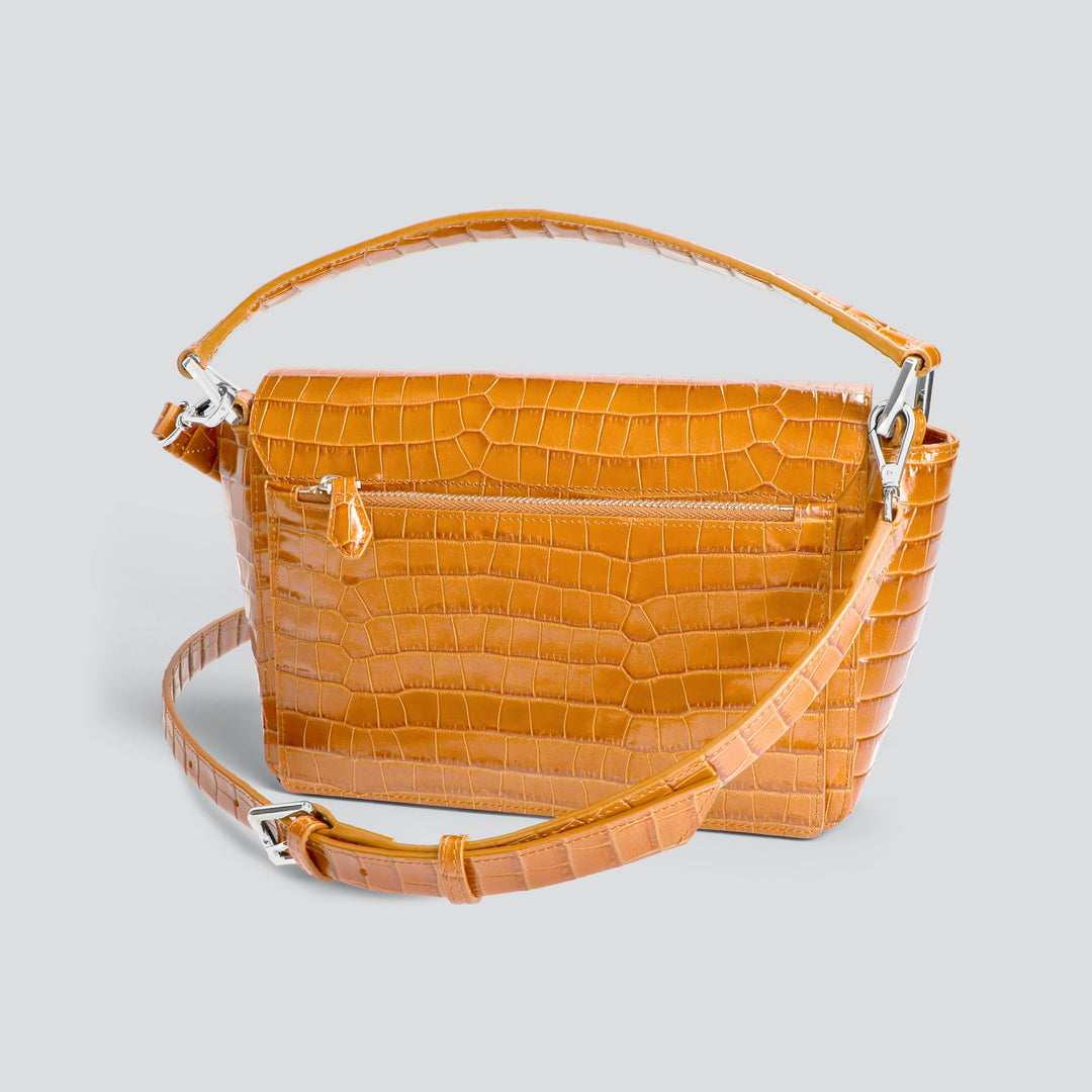 Ikon Shoulder Bag - croco apricot