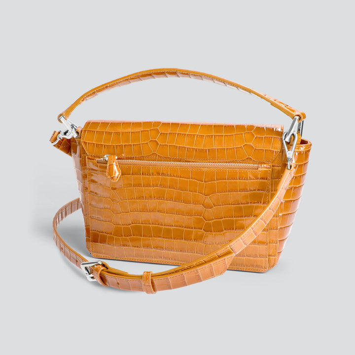 Ikon Shoulder Bag - croco apricot
