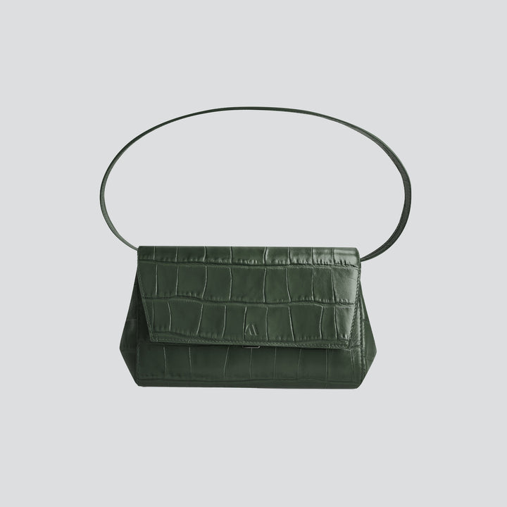 Ikon Clutch - soft croco british green