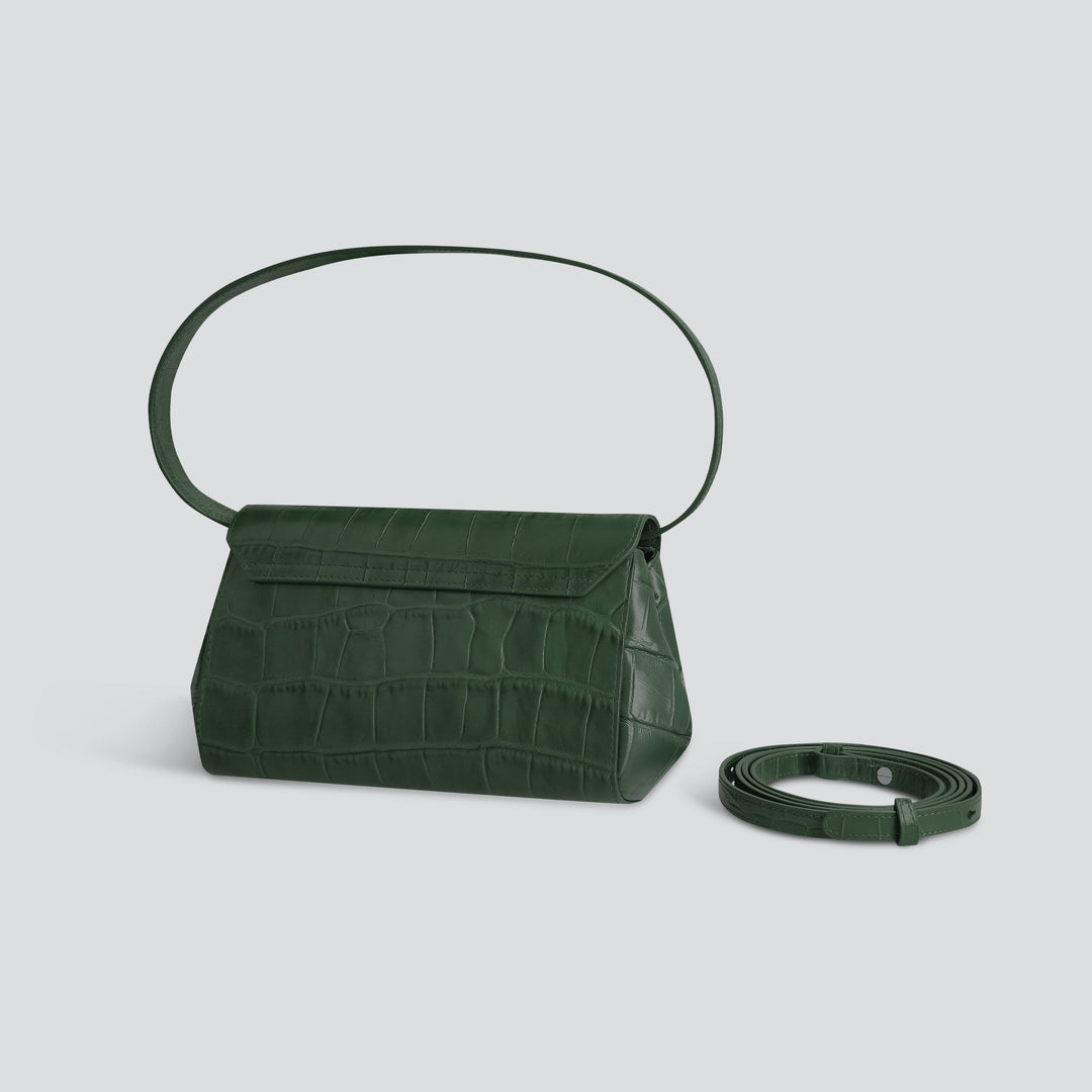 Ikon Clutch - soft croco british green