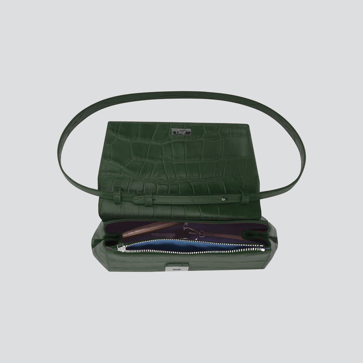 Ikon Clutch - soft croco british green