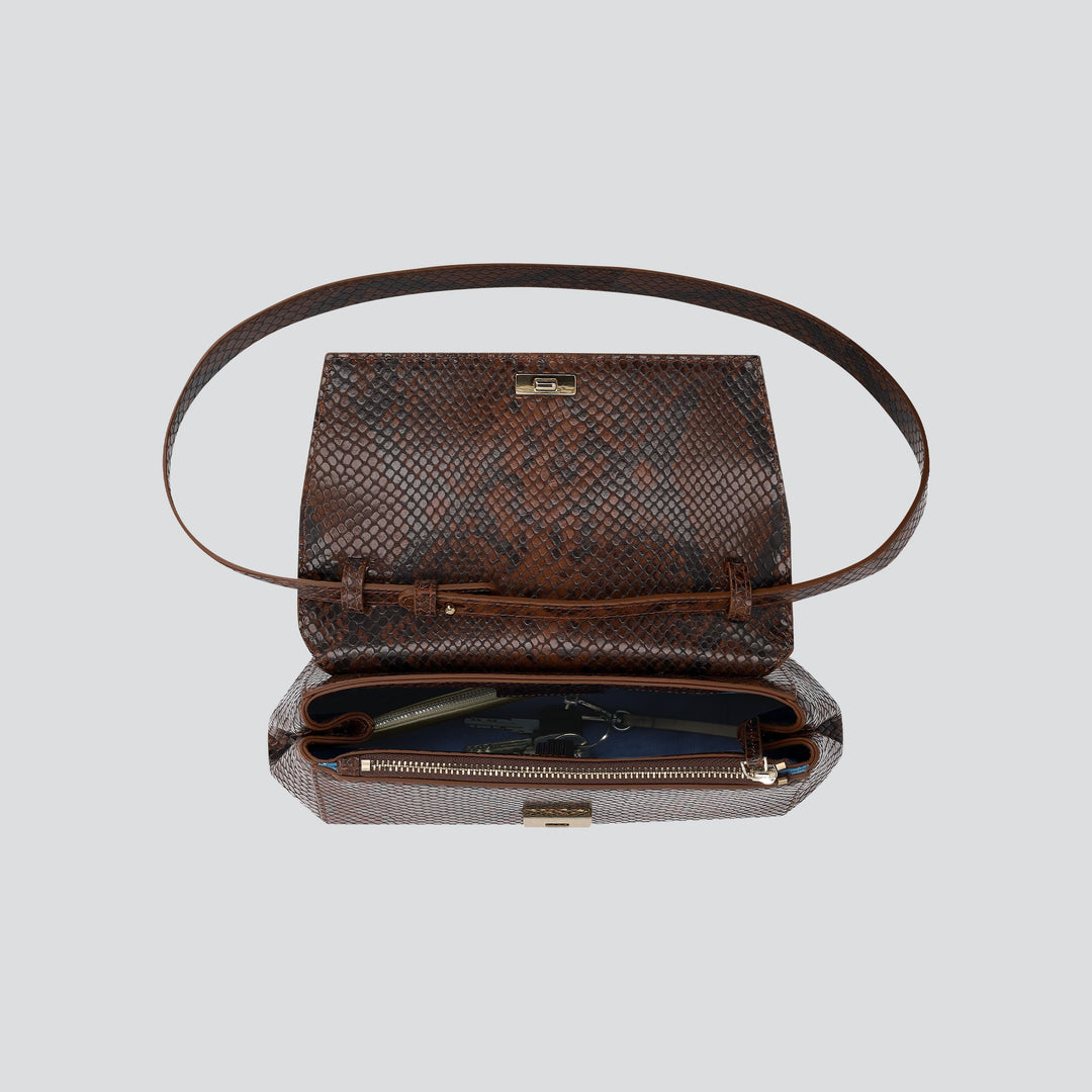 Ikon Clutch - snake dark brown