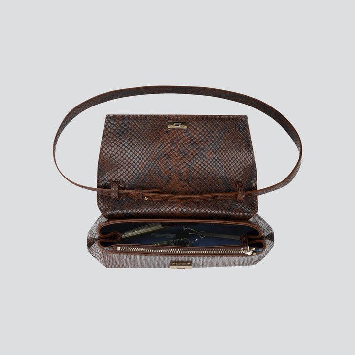 Ikon Clutch - snake dark brown