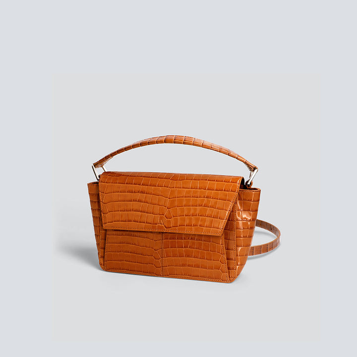 Ikon Shoulder Bag - croco cinnamon