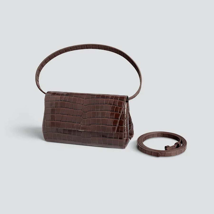 Ikon Clutch - croco dark chocolate