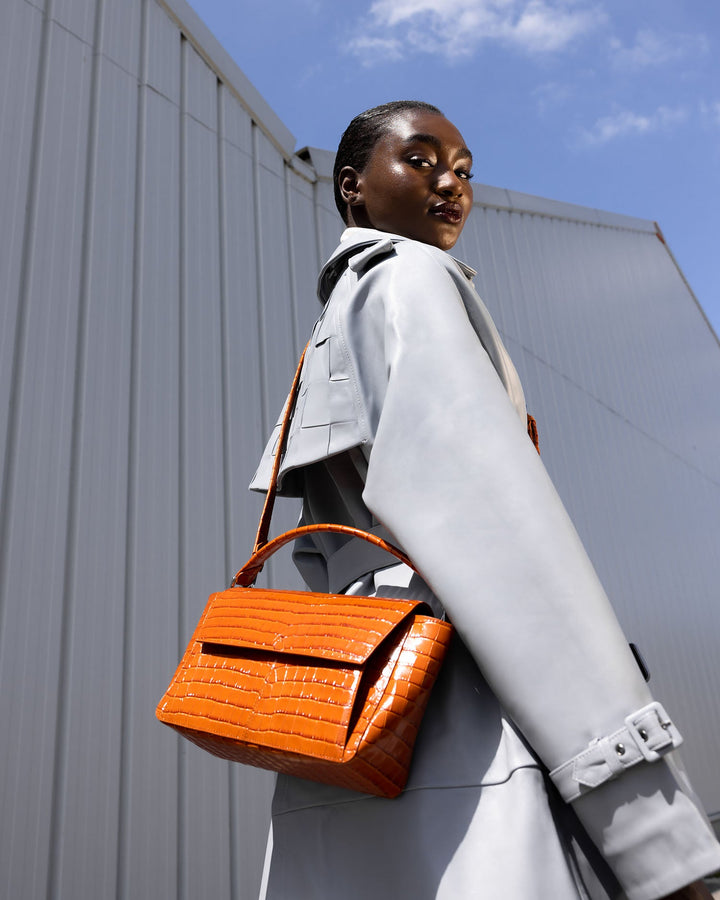Ikon Shoulder Bag - croco cinnamon