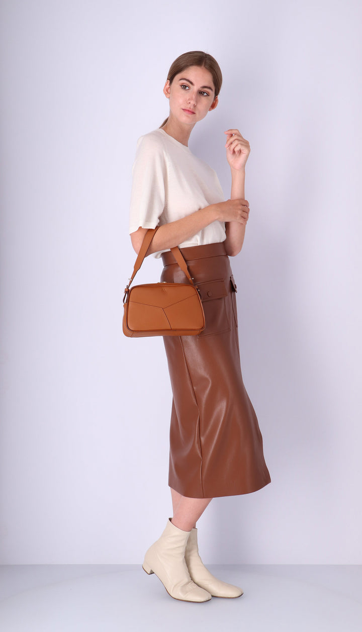 Mini Bowler - cognac - double strap