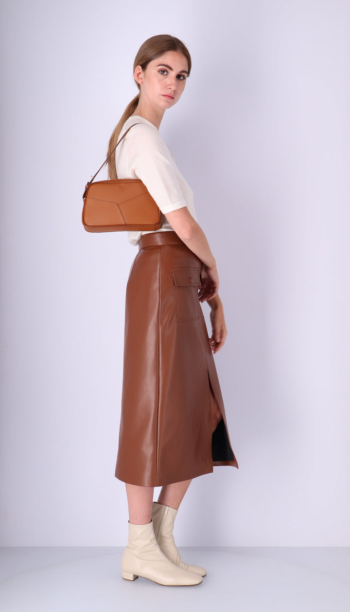 Mini Bowler - cognac - double strap