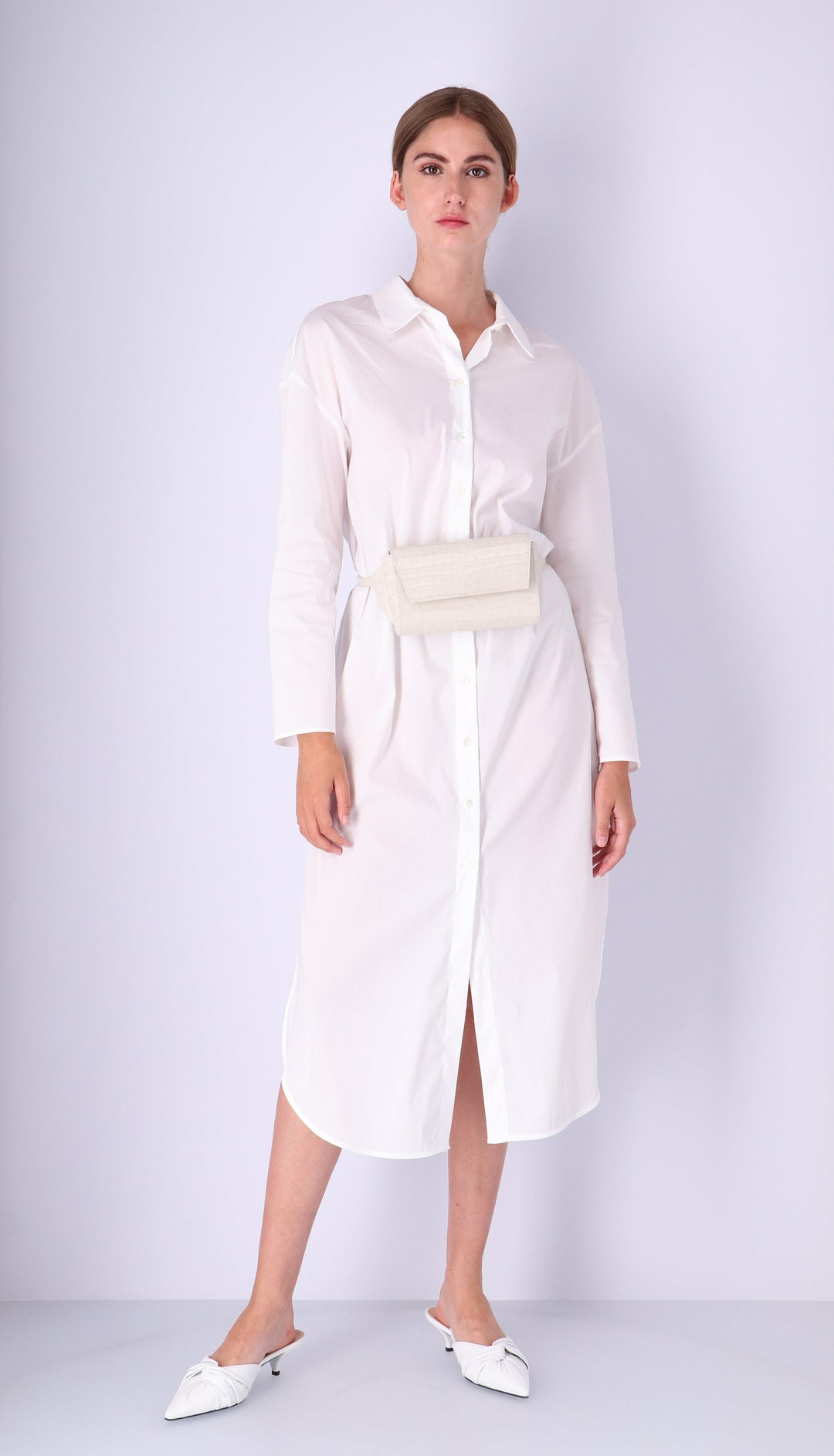 Ikon Belt Bag - croco stone white
