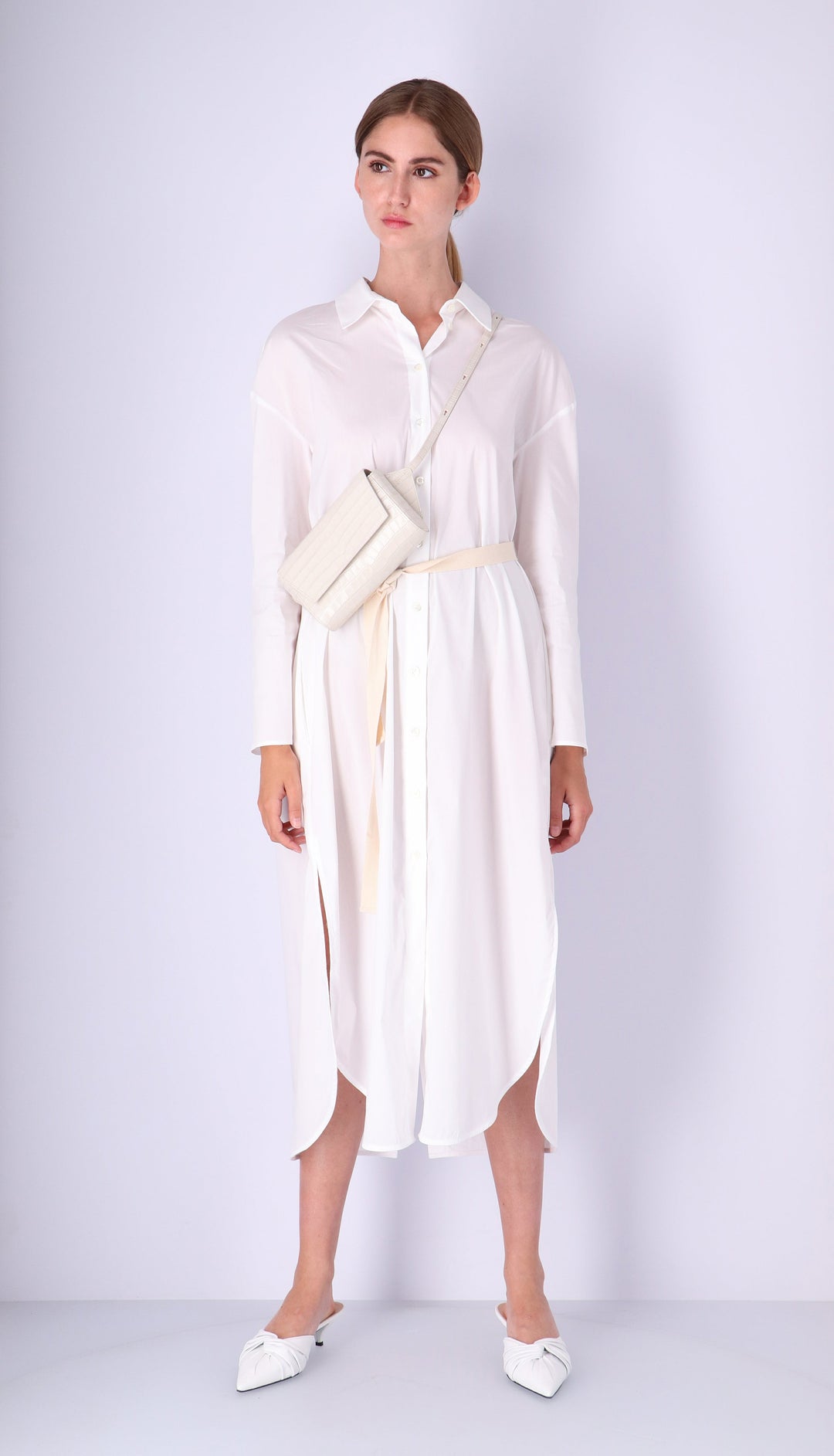 Ikon Belt Bag - croco stone white