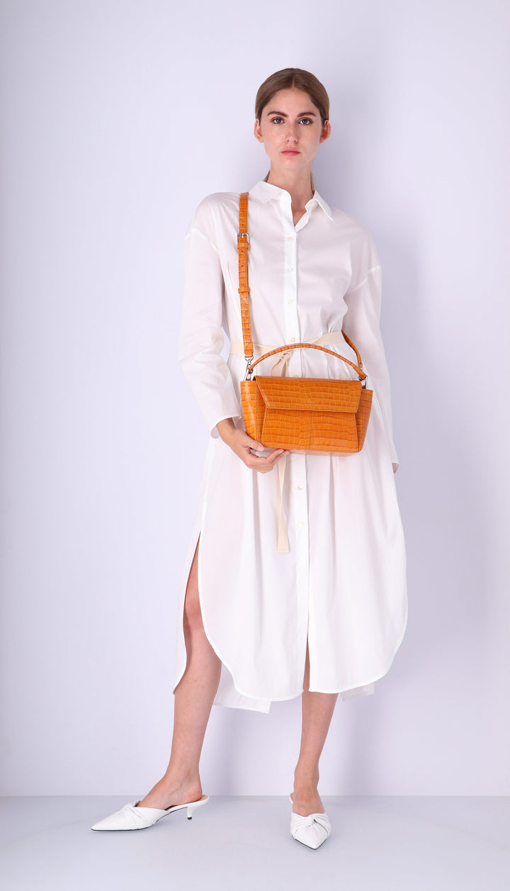Ikon Shoulder Bag - croco apricot