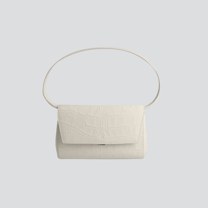 Ikon Clutch - soft croco chalk white