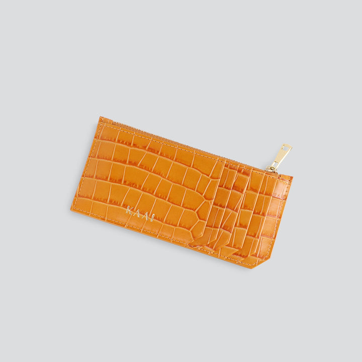 Cardholder - croco apricot