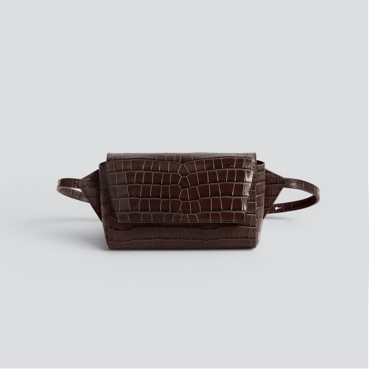 Ikon Belt Bag - croco dark chocolate