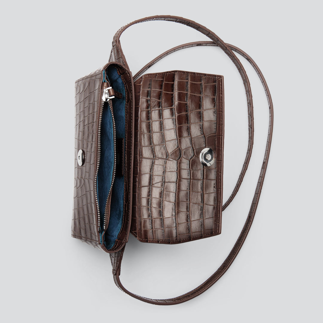 Ikon Belt Bag - croco dark chocolate