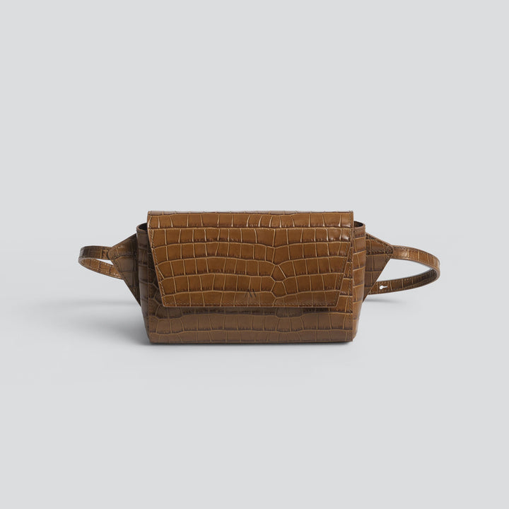 Ikon Belt Bag - croco olive brown