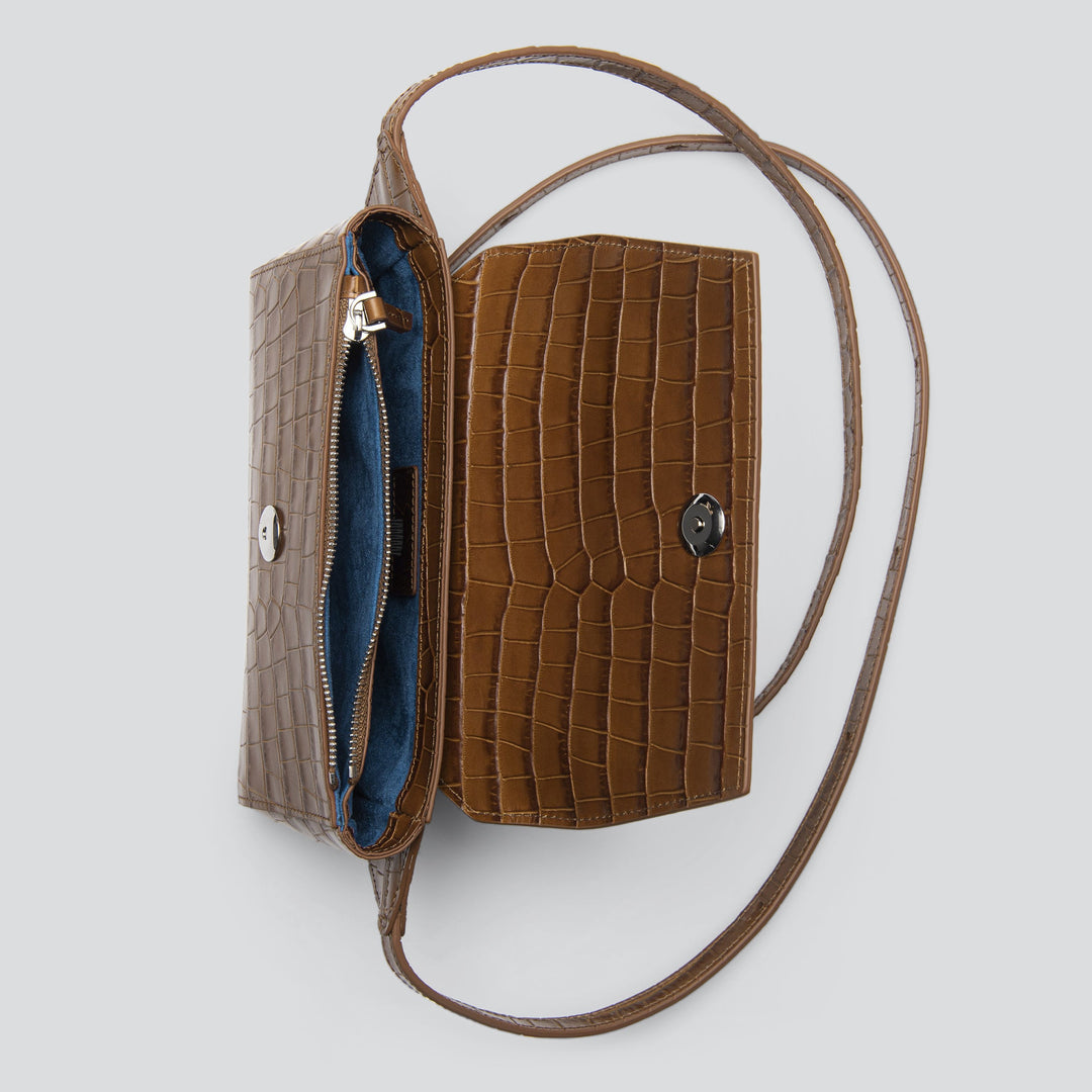 Ikon Belt Bag - croco olive brown