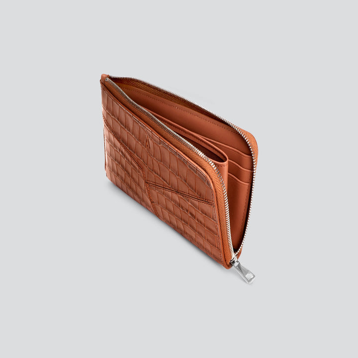 Large Wallet - croco caramel