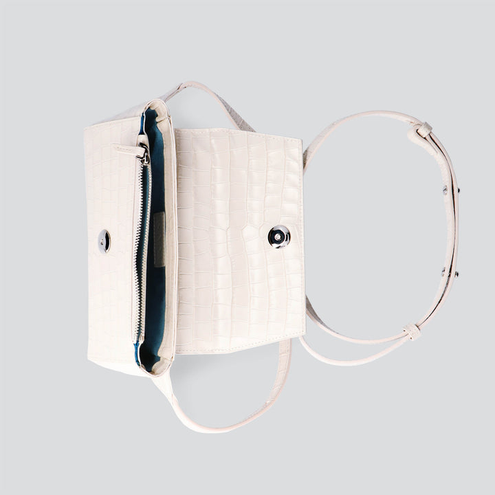 Ikon Belt Bag - croco stone white