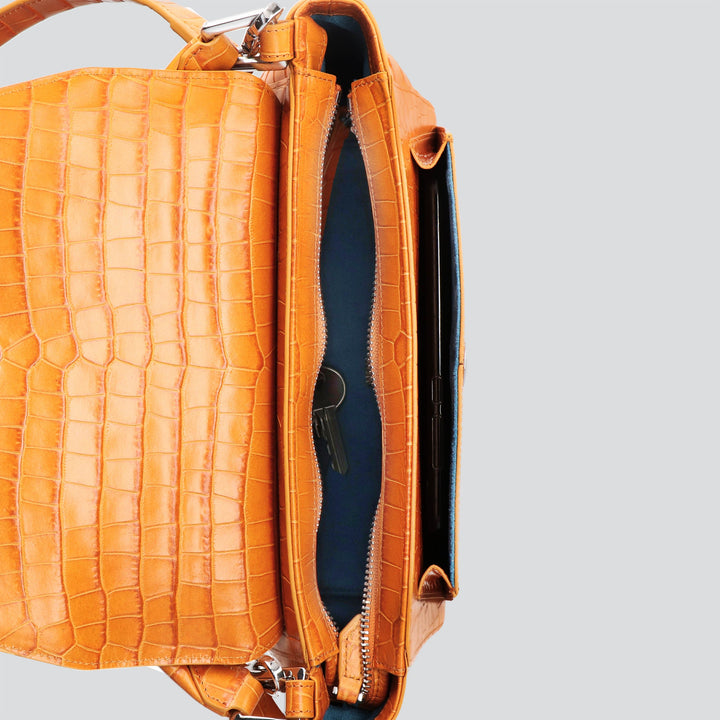 Ikon Shoulder Bag - croco apricot