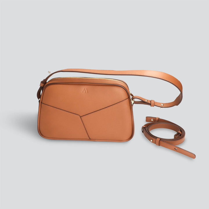 Mini Bowler - cognac - double strap