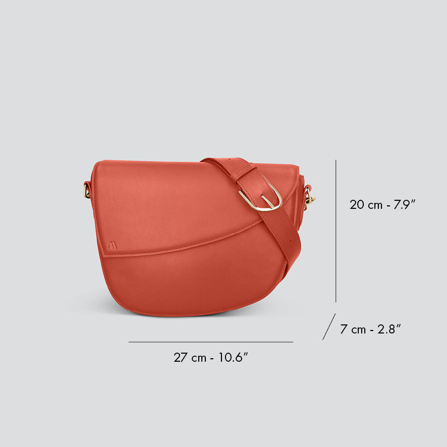 Rebel Saddle Bag - soft touch terracotta