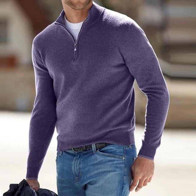 V-hals Pullover voor Heren met rits - Ideaal voor de lente