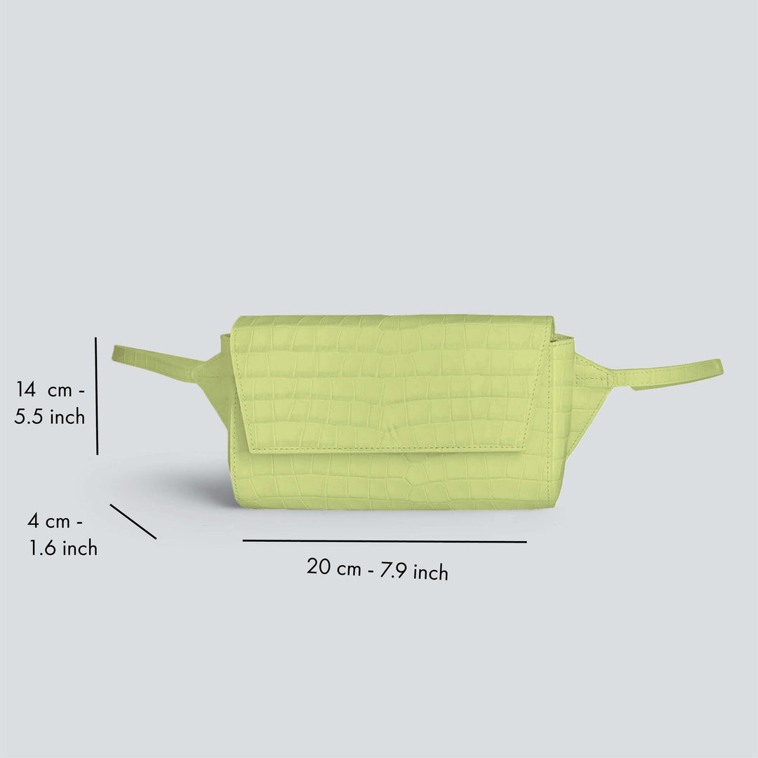 Ikon Belt Bag - croco lime green