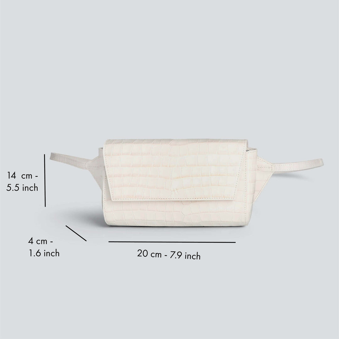 Ikon Belt Bag - croco stone white