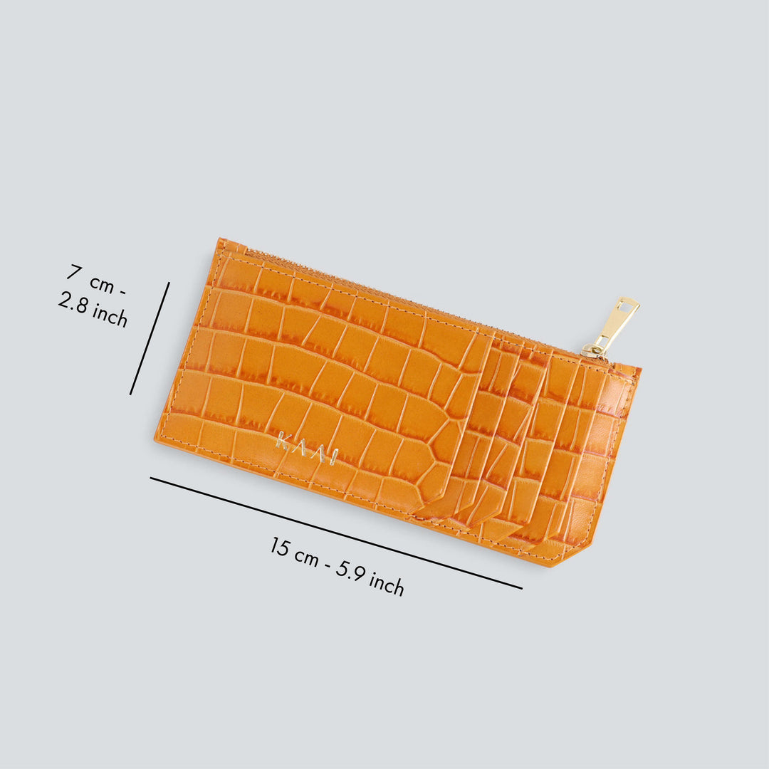 Cardholder - croco apricot