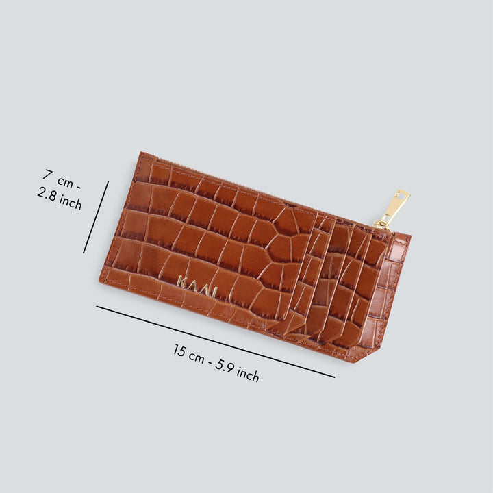 Cardholder - croco caramel