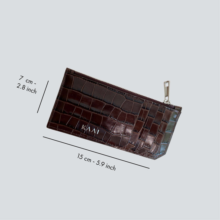 Cardholder - croco chocolate