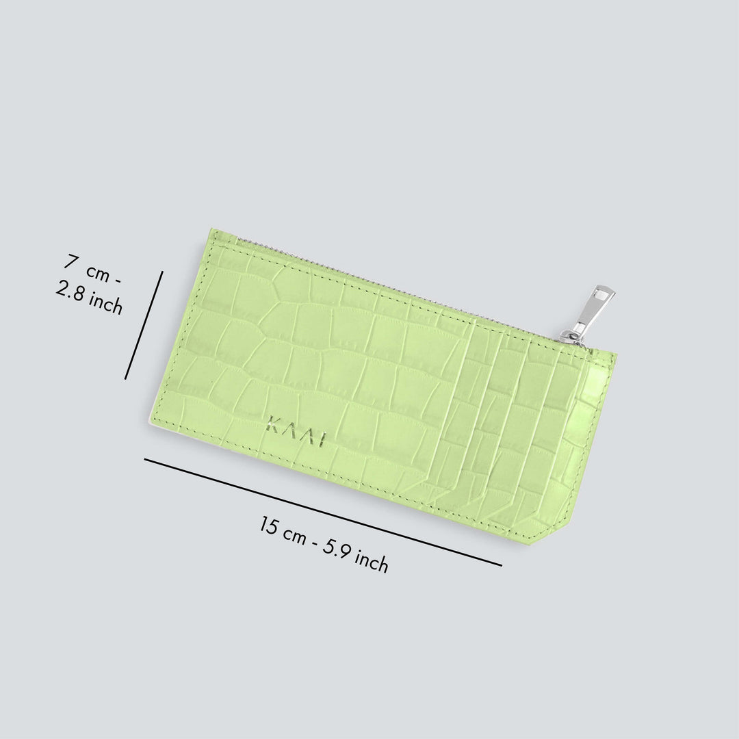 Cardholder - croco lime green