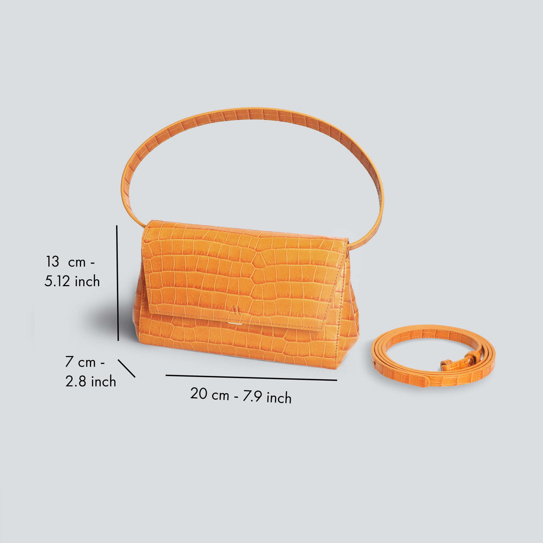 Ikon Clutch - croco apricot
