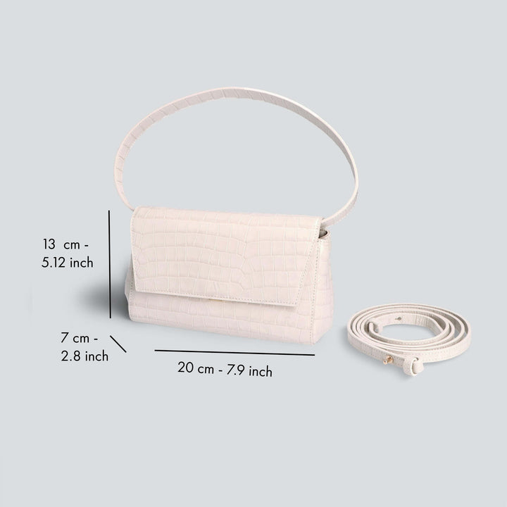 Ikon Clutch - croco stone white