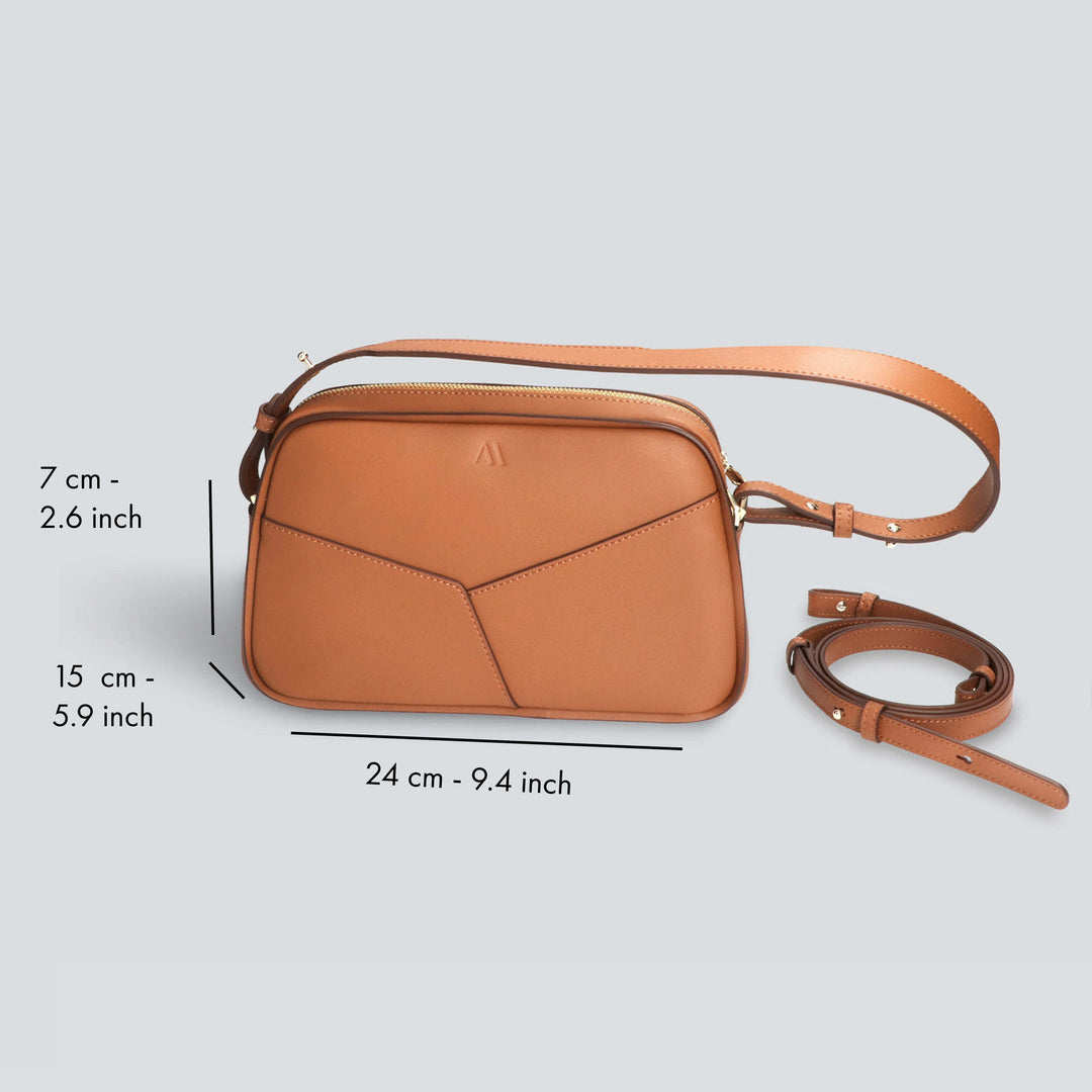 Mini Bowler - cognac - double strap