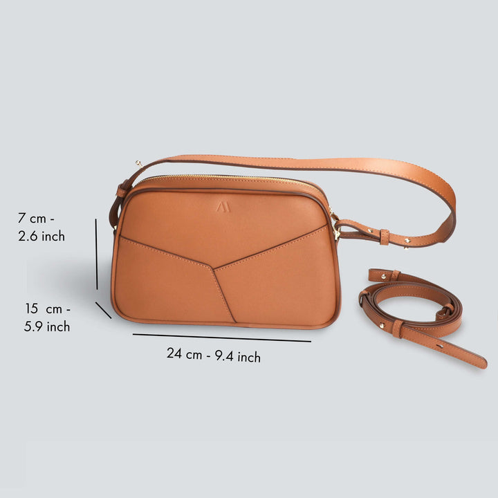Mini Bowler - cognac - double strap