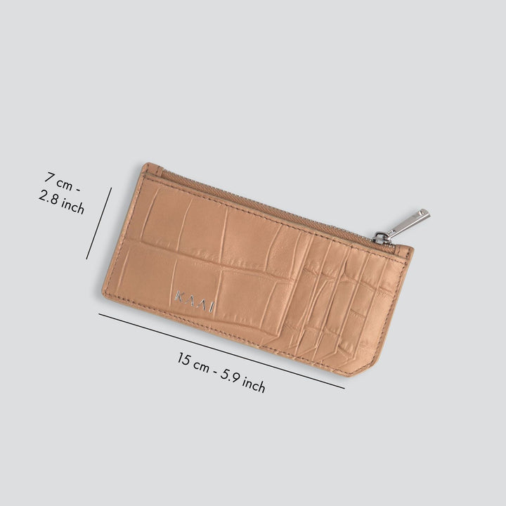 Cardholder - soft croco cappuccino