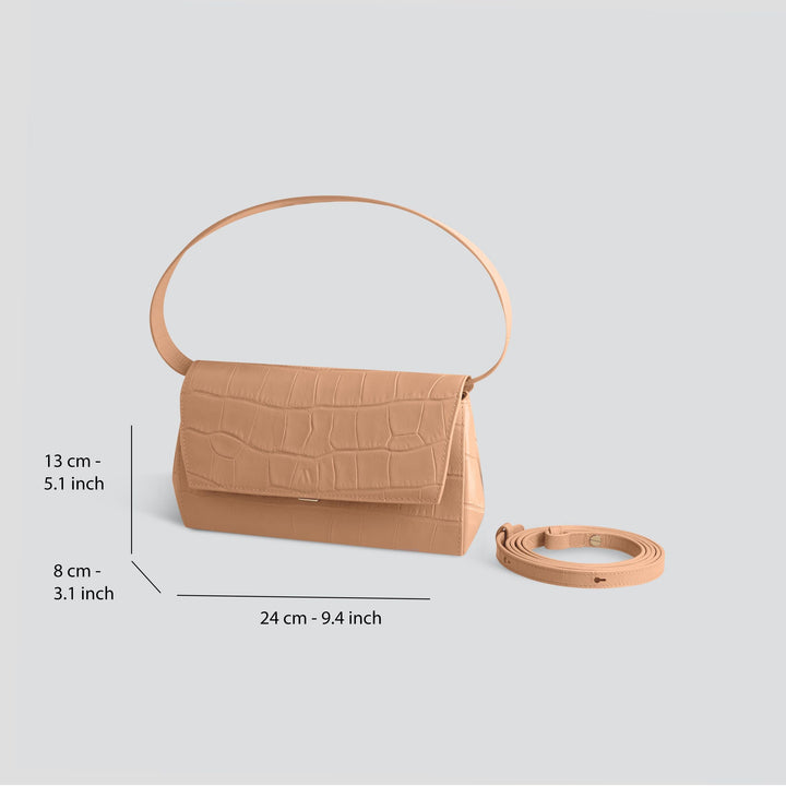 Ikon Clutch - soft croco cappuccino